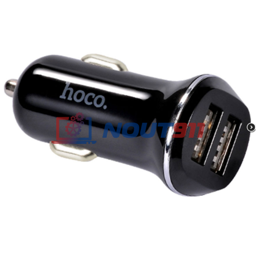 Автомобильная зарядка HOCO Z1 2xUSB, 2.1A, 11W, черный