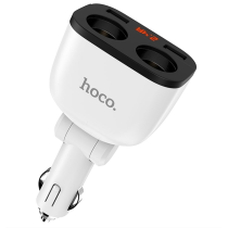 Автомобильная зарядка HOCO Z28 Power Ocean, 2xUSB + 2 прикуриватель, 3.1A, 160W, белый