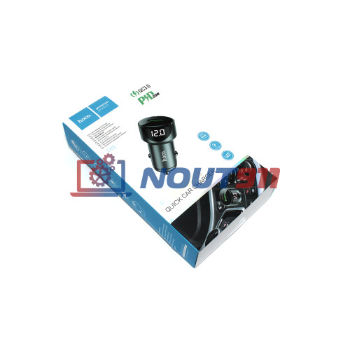 Автомобильная зарядка HOCO Z42, PD20, QC3.0, USB, Type-C, серый
