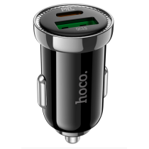 Автомобильная зарядка HOCO Z44 Leading, 1xUSB + 1xUSB-C, 3A, 20W, черный