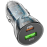Автомобильная зарядка HOCO Z47A Transparent 1xUSB-1xUSB-C, 3А PD30W QC3.0, черный
