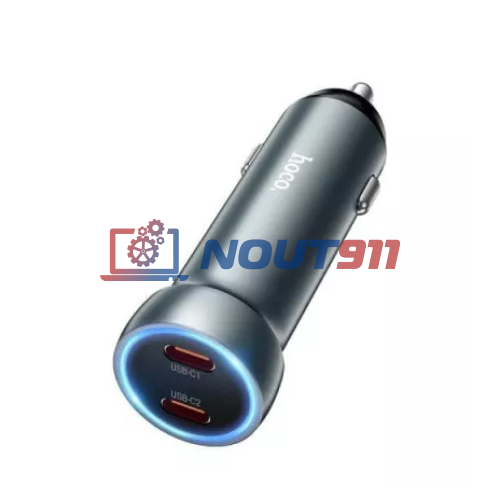 Автомобильная зарядка HOCO Z54B PD 60W 2 Type-C USB-C, серый