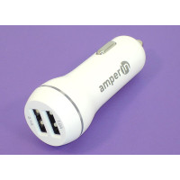 Автомобильное зарядное устройство AMPERIN CCW2USB USB 1 DC 5V/2.1A USB 2 5V/1A Белый