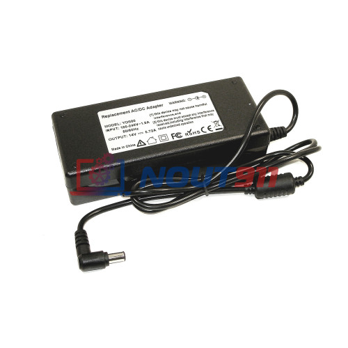 Блок питания для монитора и телевизора LCD 14V 5.72A 80W 6.5x4.4mm, OEM