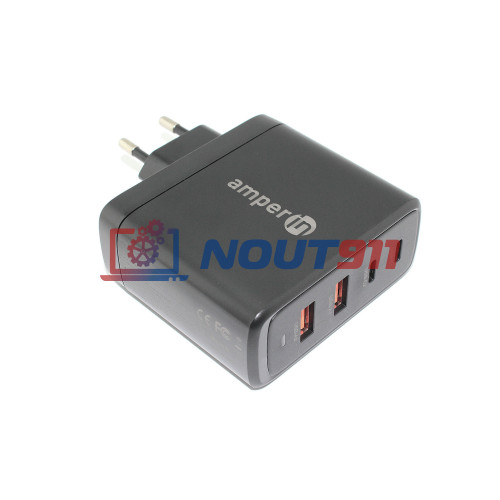 Блок питания (сетевой адаптер) Amperin GaN USB-A1/A2, USB-C1/C2 (YDS-TC100-022) 100W, black