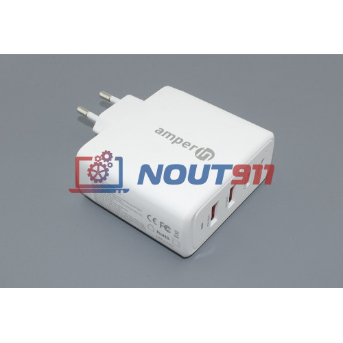 Блок питания (сетевой адаптер) Amperin GaN USB-A1/A2, USB-C1/C2 (YDS-TC100-022) 100W, white