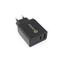 Блок питания (сетевой адаптер) Amperin USB-A, USB-C (YDS-TC045-011PK) 45W, black