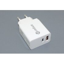 Блок питания (сетевой адаптер) Amperin USB-А, USB-C (YDS-TC045-011) 45W, white