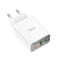 Блок питания (сетевой адаптер) HOCO C100A 1xUSB (18 Вт), 1xType (20 Вт), белый