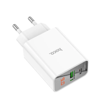 Блок питания (сетевой адаптер) HOCO C100A 1xUSB (18 Вт), 1xType (20 Вт), белый
