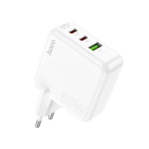 Блок питания (сетевой адаптер) HOCO C115A 2 Type-C/USB-А, белый