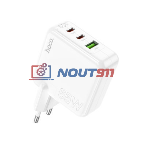 Блок питания (сетевой адаптер) HOCO C115A 2 Type-C/USB-А, белый