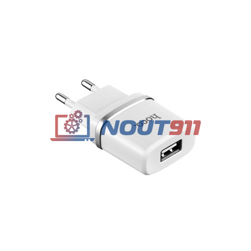 Блок питания (сетевой адаптер) HOCO C11 Smart один порт USB, 5V, 1.0A, белый