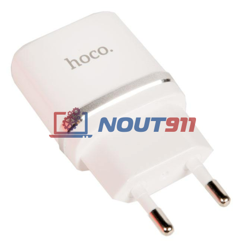Блок питания (сетевой адаптер) HOCO C12 Smart два порта USB, 5V, 2.4A, белый