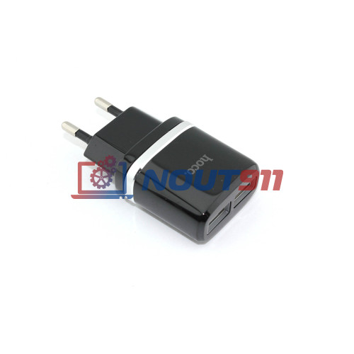 Блок питания (сетевой адаптер) HOCO C12 Smart два порта USB, 5V, 2.4A, черный