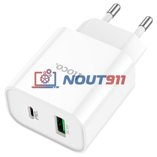Блок питания (сетевой адаптер) HOCO C80A Plus, QC3.0, 20W, белый