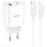 Блок питания (сетевой адаптер) HOCO C80A Plus с кабелем Type-C-Lightning, QC3.0, 20W, белый