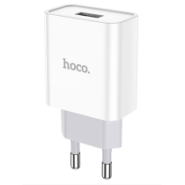 Блок питания (сетевой адаптер) HOCO C81A  Asombroso single 1xUSB, 2.1A, 10W, белый