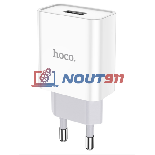 Блок питания (сетевой адаптер) HOCO C81A  Asombroso single 1xUSB, 2.1A, 10W, белый