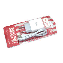 Блок питания (сетевой адаптер) HOCO C81A Asombroso single 1xUSB с кабелем Micro-USB , 2.1A, 10W