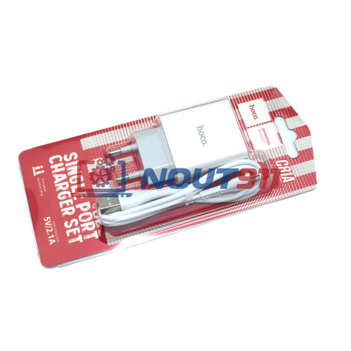 Блок питания (сетевой адаптер) HOCO C81A Asombroso single 1xUSB с кабелем Micro-USB , 2.1A, 10W