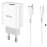 Блок питания (сетевой адаптер) HOCO C81A Asombroso single 1xUSB с кабелем Type-C, 2.1A, 10W