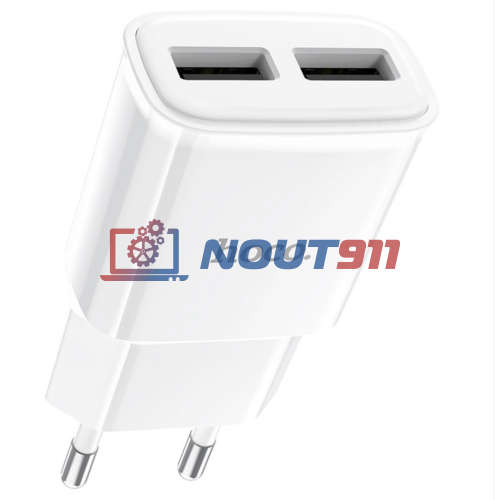 Блок питания (сетевой адаптер) HOCO C88A Star два порта USB, 2.4A, 10.8W белый