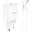 Блок питания (сетевой адаптер) HOCO C94A Metro 1xUSB-C с кабелем Type-C-Lightning, 3.0A, 20W, белый