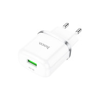 Блок питания (сетевой адаптер) HOCO N3 Special QC3.0, 18W, один порт USB, 5V, 3.0A, белый