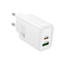 Блок питания (сетевой адаптер) HOCO N61 Gentle PD20W+QC3.0 charger, белый