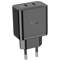 Блок питания (сетевой адаптер) HOCO N35 Streamer dual-port PD45W(2 Type-С), черный