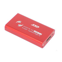 Бокс для SSD диска MSATA с выходом USB 3.0 алюминиевый, красный