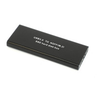 Бокс для SSD диска NGFF (M2) с выходом USB 3.0 алюминиевый, черный