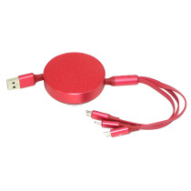 Кабель Baseus Fabric 3 в 1 Flexible Cable Micro USB+Lightning+USB Type-C (1.2 м) красный