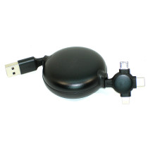 Кабель Baseus Little Octopus 3-in-1 Lightning+USB-C+micro-USB (1 метр) чёрный