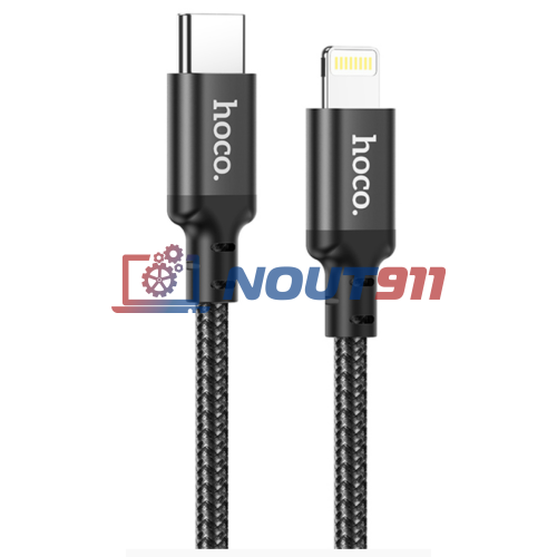 Кабель USB-C HOCO X14 Double speed Type-C - Lightning, 3A, 20W, 1 м, черный