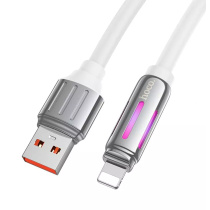 Кабель USB HOCO U136 Prize, USB - Lightning, 2.4А, 1.2м, белый