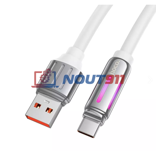 Кабель USB HOCO U136 Prize, USB - Type-C, 5А, 1.2м, белый
