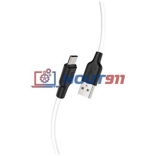 Кабель USB HOCO X21 Plus Silicone, USB - Micro USB, 2.4А, 2м, белый