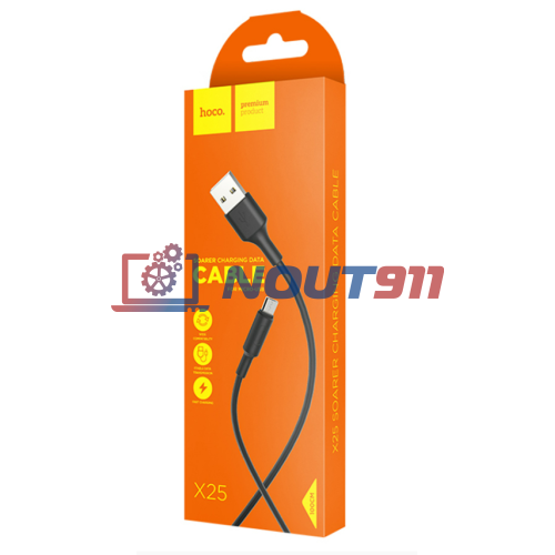 Кабель USB HOCO X25 Soarer для Micro USB, 2А, длина 1м, черный