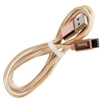 Кабель USB HOCO X2 knitted, USB - Type-C, 3.0А, 1м, золотой