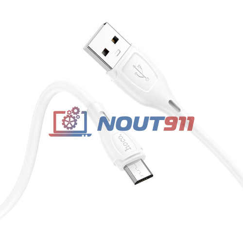 Кабель USB HOCO X61 Ultimate silicone, USB - Micro USB, 2.4А, 1м, белый