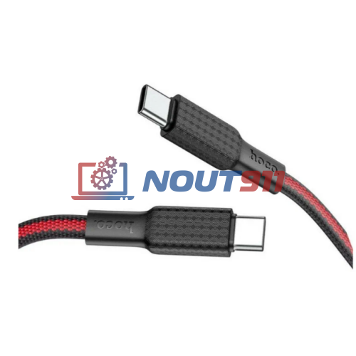 Кабель HOCO X69 Jaeger 60W charging data cable Type-C To Type-C 1m Black-Red