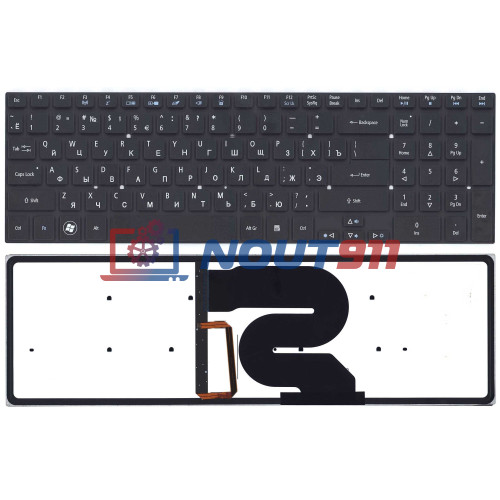Клавиатура для ноутбука Acer Aspire 8951 5951 черная с подсветкой