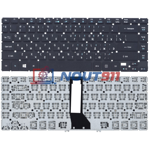 Клавиатура для ноутбука Acer Aspire R7-571 черная c подсветкой без рамки