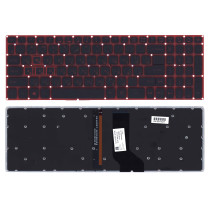 Клавиатура для ноутбука Acer Aspire VN7-593G черная с красной подсветкой