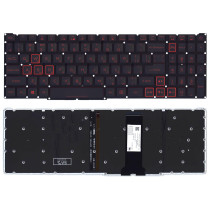 Клавиатура для ноутбука Acer Nitro 5 AN515-54 черная с красной подсветкой