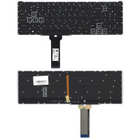 Клавиатура для ноутбука Acer Nitro 5 AN515-54 черная с RGB подсветкой