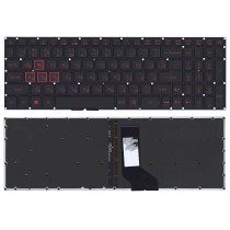 Клавиатура для ноутбука Acer Nitro 5 AN515 черная с красной подсветкой