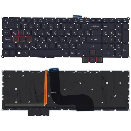 Клавиатура для ноутбука Acer Predator 15 G9-591 черная с подсветкой